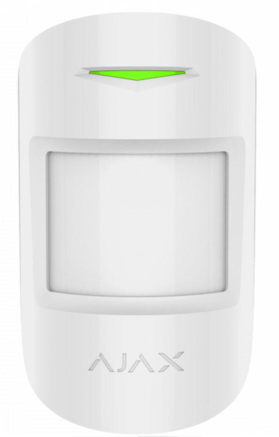 Ajax MotionProtect Plus Pet Tolerant Dual Tech Wireless PIR-White Superior Range