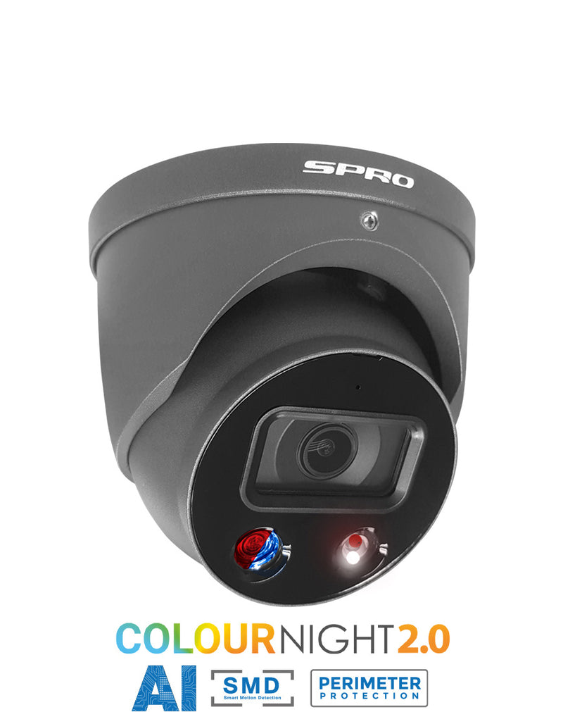 SPRO 5MP IP Smart Dual Illumination Turret with Active Deterrence