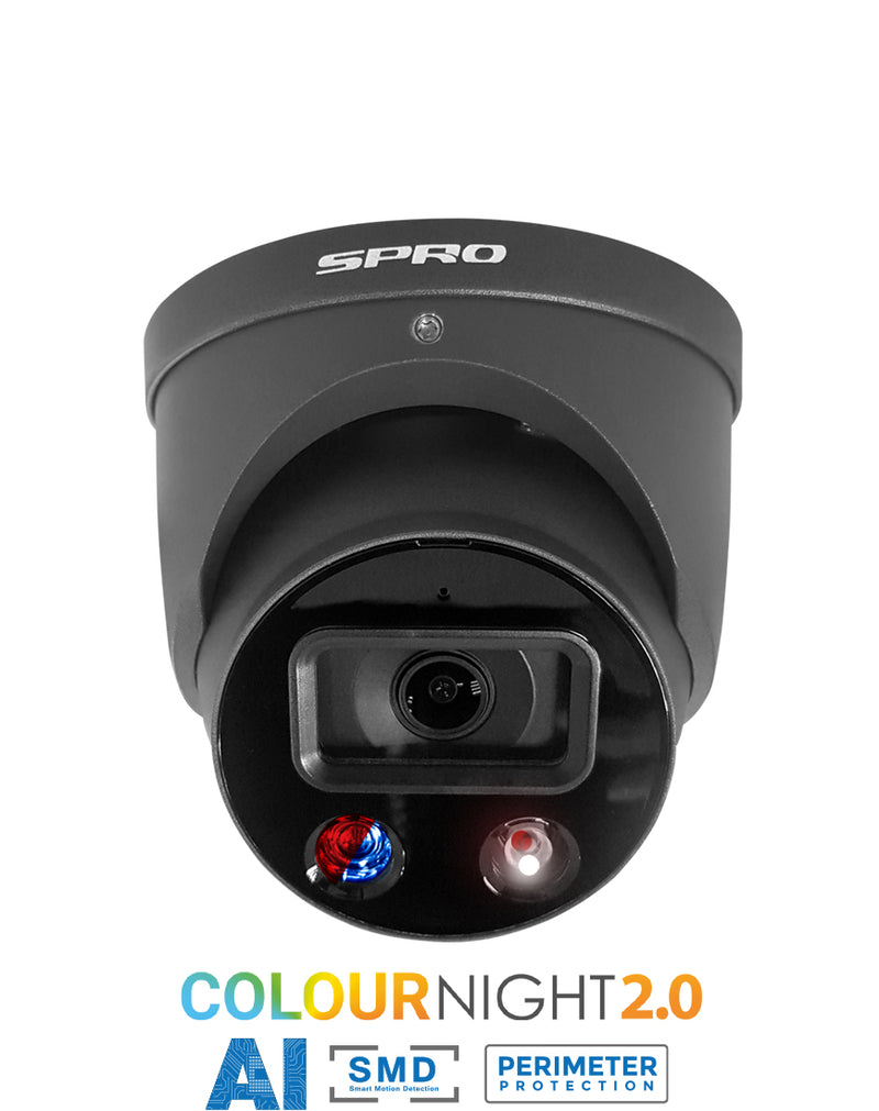 SPRO 5MP IP Smart Dual Illumination Turret with Active Deterrence