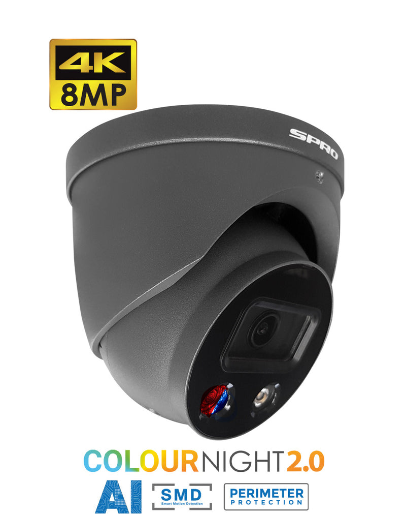 SPRO 8MP IP Smart Dual Illumination Turret with Active Deterrence