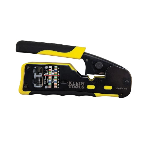 Klein Tools Ratcheting Cable Crimper / Stripper / Cutter, for Pass-Thru™