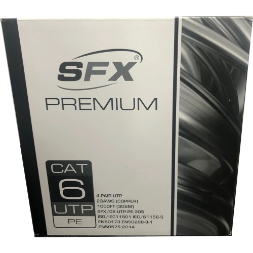 SFX 305 Metre Cat6 Pure Copper Ethernet Cable Black