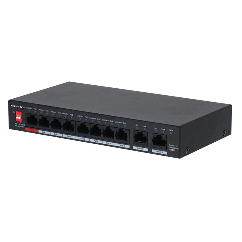 SPRO 8 Gigabit Port PoE Switch with 2 Uplink Ports