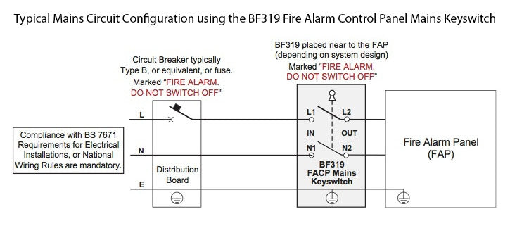 Fire Alarm Control Panel Mains Keyswitch