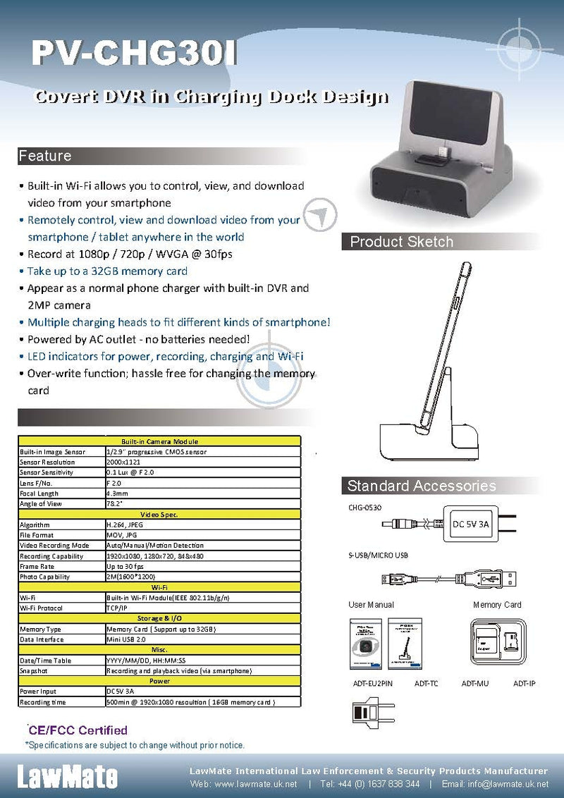 LawMate PV-CHG30i Desktop Charger