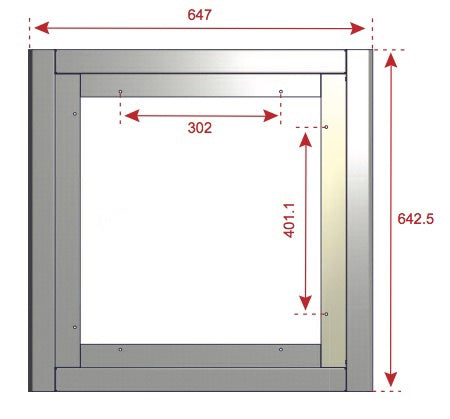 Glazed Stainless Steel Frame for ZFP Standard Cabinets